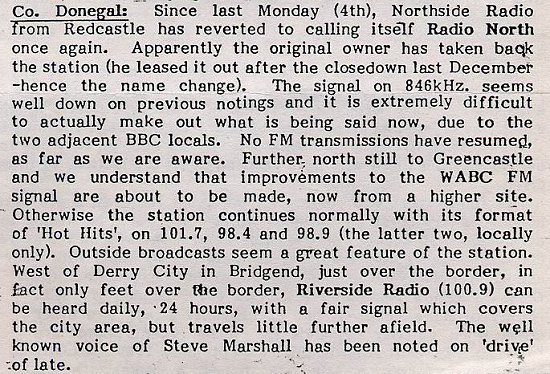 RADIO NORTH - CO DONEGAL